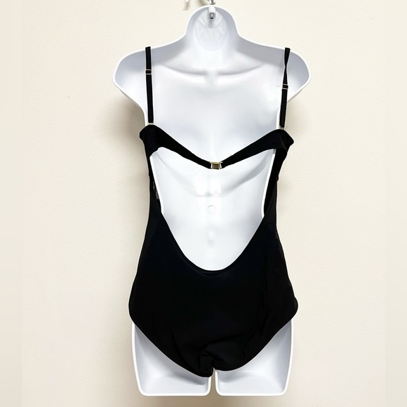 Heidi Klein Womens Gold Logo Clasp Backless Flutter Bust One Piece Swimsuit - Picture 5 of 11